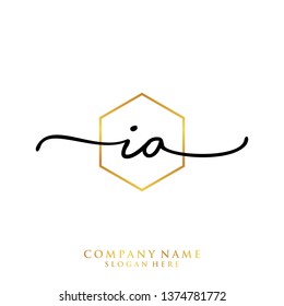 IA Initial handwriting logo template