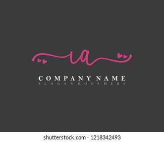 IA Initial handwriting logo vector