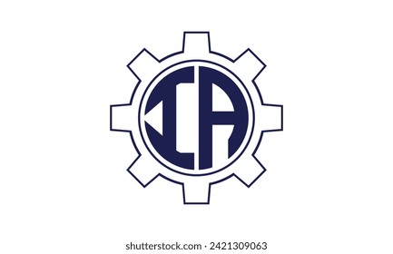 IA initial letter mechanical circle logo design vector template. industrial, engineering, servicing, word mark, letter mark, monogram, construction, business, company, corporate, commercial, geometric
