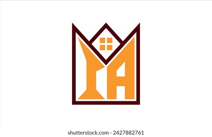 IA initial letter real estate builders logo design vector. construction, housing, home marker, property, building, apartment, flat, compartment, business, corporate, house rent, rental, commercial