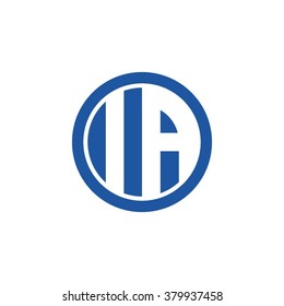 IA initial letters circle business logo blue
