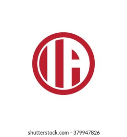 IA initial letters circle business logo red