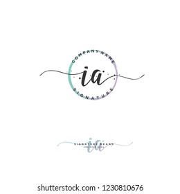 I A IA Initial logo template vector