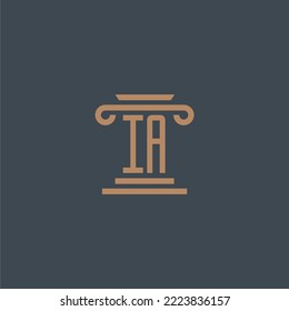 IA initial monogram for lawfirm logo with pillar design