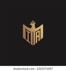 IA initial monogram logo for eagle  crown image vector design