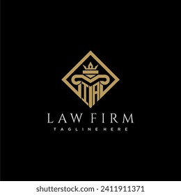 IA initial monogram logo for lawfirm with pillar in creative square design