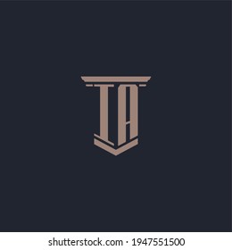 IA initial monogram logo with pillar style design