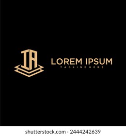 IA Initial Monogram Logo Immobilien mit Creative Building Style Design Vektorgrafik