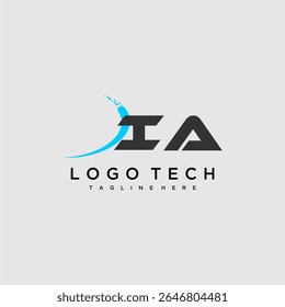 IA initial monogram for technology logo design