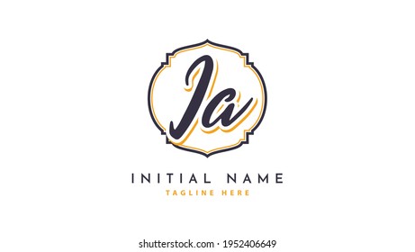 Iniciales IA, vector de logotipo de escritura a mano