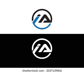 Diseño De Elemento Vector De Icono Y Logo De Letra IA.