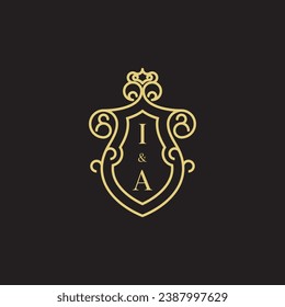 IA line vintage initial logo in high quality professional design that will print well across any print media