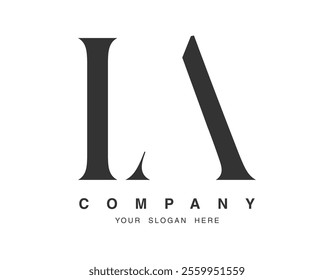 IA logo design. Initial letter i and a serif font style. Creative classic company name typography. Trendy logotype or identity. Vector illustration.