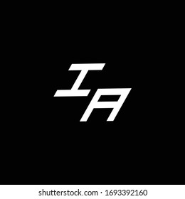 IA logo monogram with up to down style modern design template isolated on black background