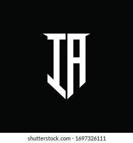 IA-Logo-Monogramm mit Design-Design-Vorlage für Embleme-Schilde