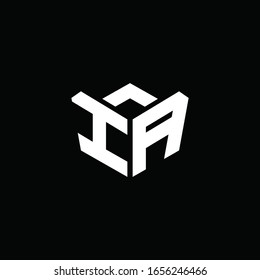 IA logo monogram with emblem style ribbon design template