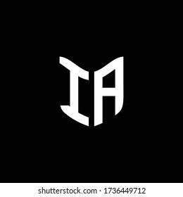 ia logo monogram with shield shape design template
