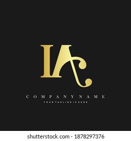IA Minimal Luxury Initial Logo vector.