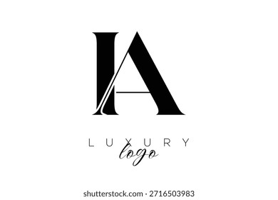 Logotipo de tipografia de monograma de letra serifa IA para identidade de marca premium elegante