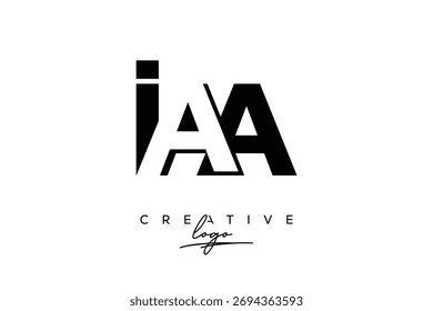 Logotipo creativo minimalista de espacio negativo de IAA con monograma moderno para marca y logotipo de marca comercial con letras iniciales Diseño de logotipo para marca.