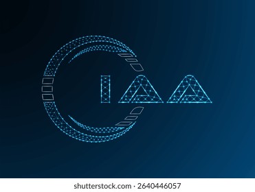 IAA low poly letter logo vector design. IAA lower poly logo design. Low poly logo.