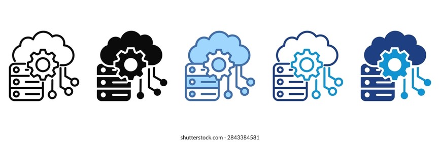 Iaas icon set multiple style collection