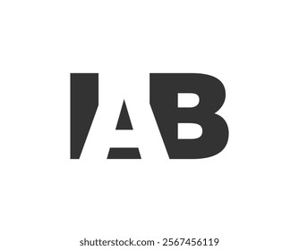 IAB logo design. Initial letter I A B bold font style for tech startups, consulting, corporate branding. Creative company name, headlines typography identity, trendy logotype. Vector illustration.