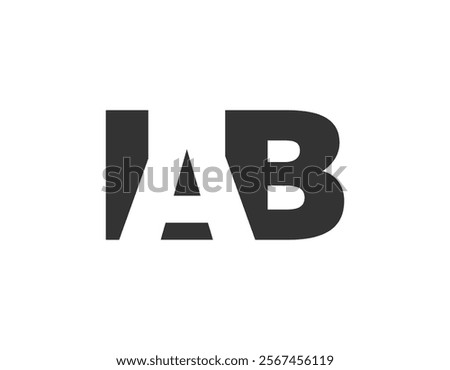 IAB logo design. Initial letter I A B bold font style for tech startups, consulting, corporate branding. Creative company name, headlines typography identity, trendy logotype. Vector illustration.