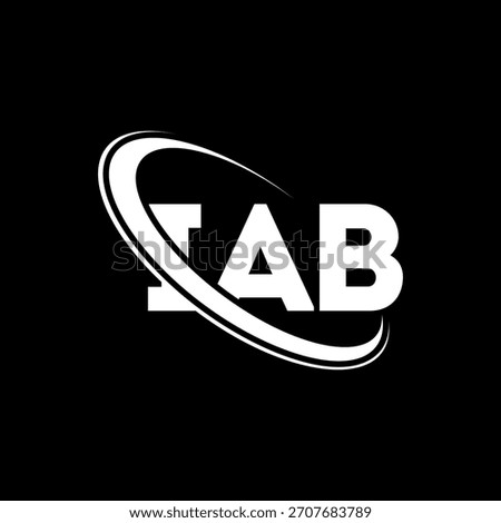 IAB logo. IAB letter. IAB letter logo design. Intitials IAB logo linked with circle and uppercase monogram logo. IAB-typography for technology, business and real estate brand.