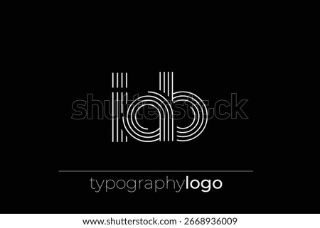 IAB modern geometric typography logo. Modern and stylish composition featuring a monochromatic typography logo illustration designed with intricate lines.