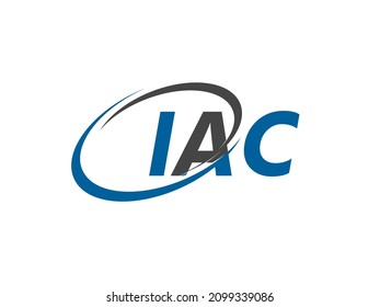 Letra IAC diseño creativo elegante del logo de swoosh