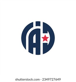 iac letter star initials logo design premium luxury company vector