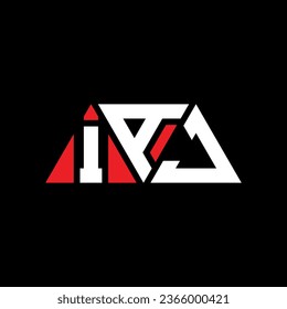 IAJ triangle letter logo design with triangle shape. IAJ triangle logo design monogram. IAJ triangle vector logo template with red color. IAJ triangular logo Simple, Elegant, and Luxurious design.