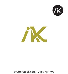 Diseño de monograma de letra con logotipo IAK