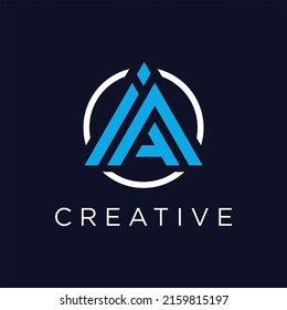 IAM Letter Geometric Logo Design Template