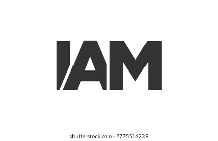 IAM logo design template with strong and modern bold text. Initial based vector logotype featuring simple and minimal typography. Trendy company identity ideal for businesses brand presence.