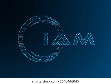 IAM low poly letter logo vector design. IAM lower poly logo design. Low poly logo.