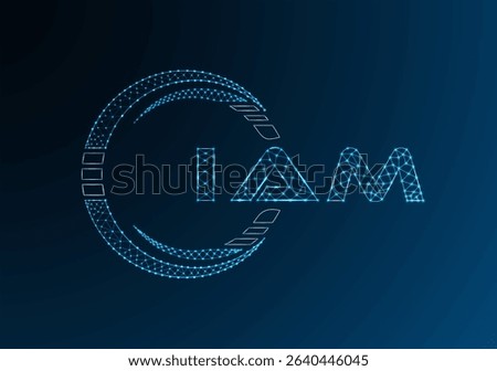 IAM low poly letter logo vector design. IAM lower poly logo design. Low poly logo.