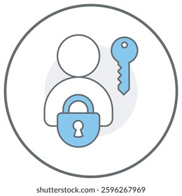 IAM SSO Icon, Secure Identity and Access Management (IAM-SSO), Seamless Single Sign-On (SSO) Solutions, vector