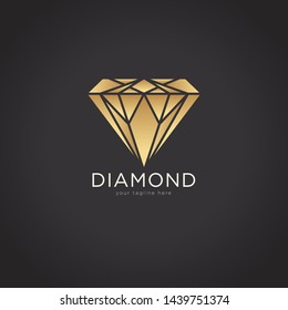 iamond shape gold logo / vector illustration