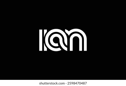 IAN Creative Unique Modern Letter Logo Design. Stylized logo featuring a unique letter design, presenting abstract minimalist aesthetics and modern appeal.