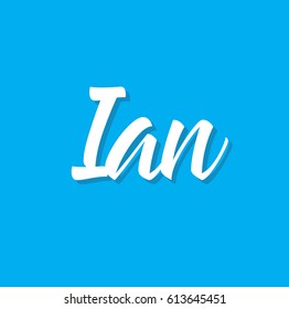 ian, text design. Vector calligraphy. Typography poster. Usable as background.