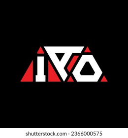 IAO triangle letter logo design with triangle shape. IAO triangle logo design monogram. IAO triangle vector logo template with red color. IAO triangular logo Simple, Elegant, and Luxurious design.