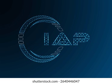 IAP low poly letter logo vector design. IAP lower poly logo design. Low poly logo.