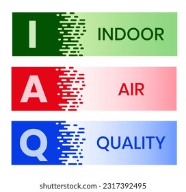 IAQ - Indoor Air Quality acronym. business concept background. vector illustration concept with keywords and icons. lettering illustration with icons for web banner, flyer, landing page