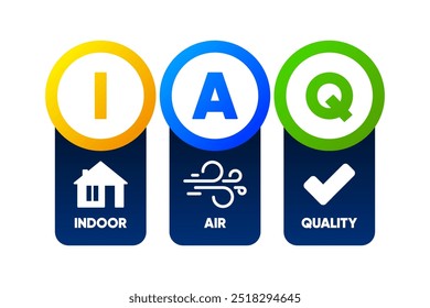 IAQ - Indoor Air Quality. A comfortable life. Clean Air. Ventilation system. Vector illustration.