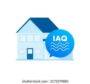 IAQ - Indoor Air Quality. Ventilation System. Vector Stock Illustration.