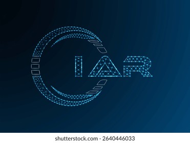 IAR low poly letter logo vector design. IAR lower poly logo design. Low poly logo.
