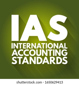 IAS - International Accounting Standards acronym, business concept background