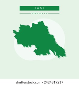 Iasi County (Administrative divisions of Romania, Nord-Est development region) map vector illustration, scribble sketch Iasi map